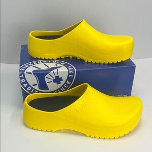 Birkenstock Super Birki Clog Yellow PU Professional Work Shoes EU 44 US Mens 11